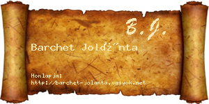 Barchet Jolánta névjegykártya